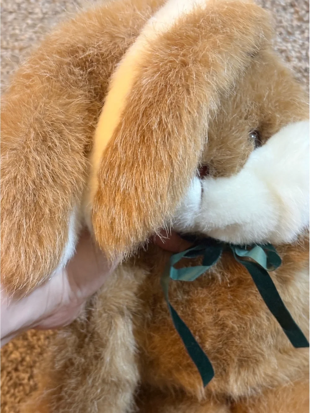 Vintage Gund Brown and White Plush Bunny Rabbit Stuffed Animal